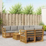  Setovi sofa 9 pcs Prirodna i svijetlo siva Čvrsto drvo akacije Cijene