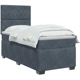  Boxspring krevet s madracem Tamnosiva 100 x 200 cm Baršun | shoptok.hr