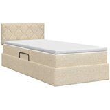 Krevet s madracem i skladištem Krem 100 x 200 cm Baršun | shoptok.hr