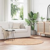 vidaXL Košata preproga bež 160x160 cm poliester Cene