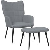 The Living Store Stol za sproščanje s stolčkom svetlo sivo blago - Stol Za Sproščanje, (21485326) | Shoptok.si