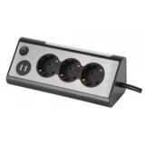 MaxTrack Kotni električni podaljšek 3m z 3x 230 V AC in 2x USB sivi, (20443487) Cene