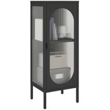 vidaXL Komoda crna 40 x 35 x 105 cm od stakla i čelika | shoptok.hr