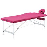 stol za masažu s 3 zone aluminijski ružičasti | shoptok.hr