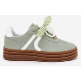 Boto Women Sneakers On Platform With Decorations Green Vinness | shoptok.hr