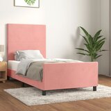 vidaXL Posteljni okvir z vzglavjem roza 90x200 cm žamet Cene