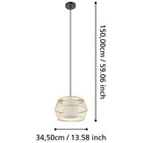 Eglo 390233 - visilica na sajli monterroso 1xE27/40W/230V bambus | Eponuda.com
