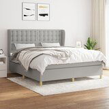 The Living Store Box spring postelja z vzmetnico svetlo siva 180x200 cm blago - Box Spring Postelja, (21503655) Cene