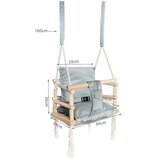 Kruzzel Dječja Ljuljačka za Bebe i Djecu – Drvena Indoor Swing Sjedalica s Jastukom, Siva | Shoptok.si