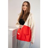 Kesi Striped Hooded Sweater Beige+Red+Pink | Shoptok.si