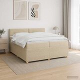  Boxspring krevet s madracem Krem 200 x 200 cm Tkanina | shoptok.hr