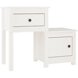 Maison Chic Nočna omarica - Nočna miza bela 79,5x38x65,5 cm trdna borovina, (21689445) Cene