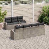  Sjedeća garnitura za vrt 8 kom. Siva poliratan 55 x 55 x 37 cm | Shoptok.si