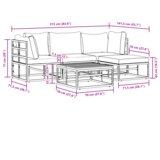 vidaXL Sjedeća garnitura za vrt 5 pcs Crna 213 x 141.5 x 71 cm | shoptok.hr