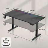Huzaro Hero 8.7 Crni RGB Električni podesivi sto 140x70cm Slike