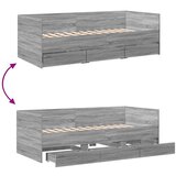  Dnevni krevet s ladicama bez madraca siva boja hrasta 90x200 cm | Eponuda.ba