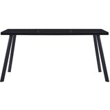  Blagovaonski stol crni 180 x 90 x 75 cm od kaljenog stakla | shoptok.hr