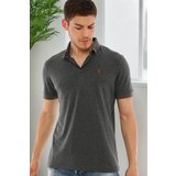 Dewberry T8586 MEN'S POLO NECK T-SHIRT-PLAIN ANTHRACITE | Shoptok.si