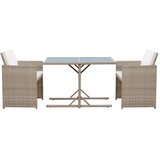  3-dijelni bistro set od poliratana s jastucima bež | shoptok.hr