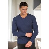 Dewberry 41878 V Neck Mens Sweater-INDIGO Cijene