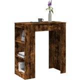 vidaXL Barska miza s policami dimljen hrast 95x47x103,5 cm inž. les Cene