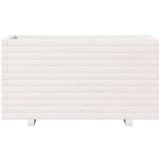  Vrtno cvetlično korito belo 90x40x49,5 cm trdna borovina | Shoptok.si