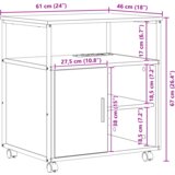 vidaXL Uredski ormar Crni hrast 60 x 46 x 67 cm Konstruirano drvo | shoptok.hr