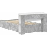  Okvir kreveta s pohranom s uzglavljem Betonska siva 75 x 190 cm | shoptok.hr