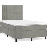 Krevet box spring s madracem LED svjetlosivi 120x190 cm tkanina Cene