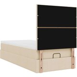 vidaXL Otomanski posteljni okvir z vzmetnico krem 80x200 cm blago, (21610200) | Shoptok.si