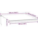 vidaXL Tenda na ručno uvlačenje s LED svjetlima bordo 500 x 350 cm | shoptok.hr