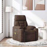  Masažni naslonjač smeđi od mikrovlakana | shoptok.hr