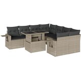  9-dijelni set vrtnih sofa od poliratana s jastucima svjetlosivi | shoptok.hr