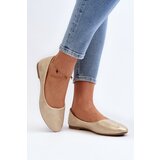 EVENTO PE1 Classic Leather Gold Ballerina Flats Stacee | Shoptok.si