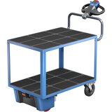 eurokraft pro montažni voziček z električnim pogonom, 2 polici iz umetne mase, dxšxv 1470 x 700 x 1300 mm, modre barve | Shoptok.si