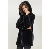 UC Ladies Women's Hooded Teddy Coat Black