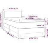  Krevet box spring s madracem LED tamnosivi 90x200 cm tkanina | shoptok.hr