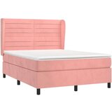  Box spring postelja z vzmetnico roza 140x200 cm žamet, (20791820) | Shoptok.si