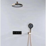 ELITE EDITION Luksuzni termostatski podometni tuš sistem BCS1603 z zaslonom — Črna — Dva izliva | Shoptok.si
