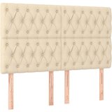 Maison Chic Posteljno vzglavje - Vzglavna omarica 4 kosa krem 72x7x78/88 cm blago, (22077322) Cene