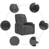 vidaXL Električni naslonjač od tkanine tamnosivi | shoptok.hr