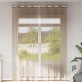 vidaXL Voile zavjese s ušicama 2 kom svijetlosmeđe | shoptok.hr