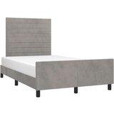  Okvir za krevet s uzglavljem svjetlosivi 120x200 cm baršunasti | shoptok.hr