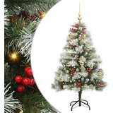 vidaXL Umjetno božićno drvce S LED lampica Zelena i bijela 150 cm - 150 cm s LED-icama i zlatnim kuglicama Cijene
