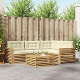  Set vanjskih sofa 5 kom. Bijela i krem Poliester | shoptok.hr