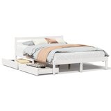 Maison Chic Posteljni Okvir - Dvoposteljna postelja brez vzmetnice bel 120x190 cm trdna borovina, (22082196) | Shoptok.si