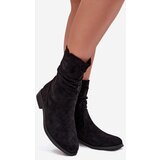 Boto Insulated Women's Booties With Wrinkled Shaft On Flat Heel Krisia | shoptok.hr