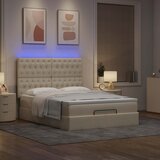  Otomanski krevet s madracem i LED krem 140x200 cm tkanine | Eponuda.ba