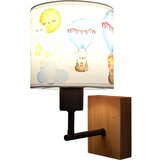 Brilagi Zidna lampa BOBO WOOD 1xE27/25W/230V hrast/crna/bela/sa motivom životinja | Eponuda.com