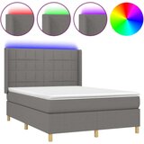  Box spring s madracem LED tamnosivi 140x190 cm tkanina | shoptok.hr